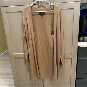 Brown Rib Knit Cardigan